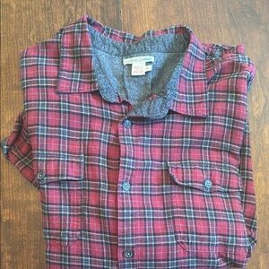Carbon2Cobalt Men's Red Plaid Casual Button Down Shirt